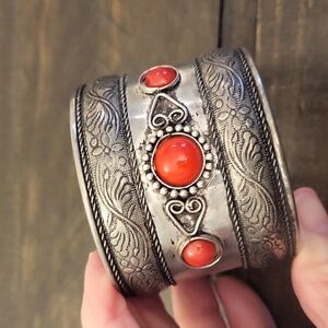 Handcrafted Boho Etched Cuff Bracelet